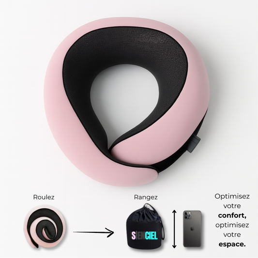 Oreiller de voyage ergonomique – Douceur & détente 🌸