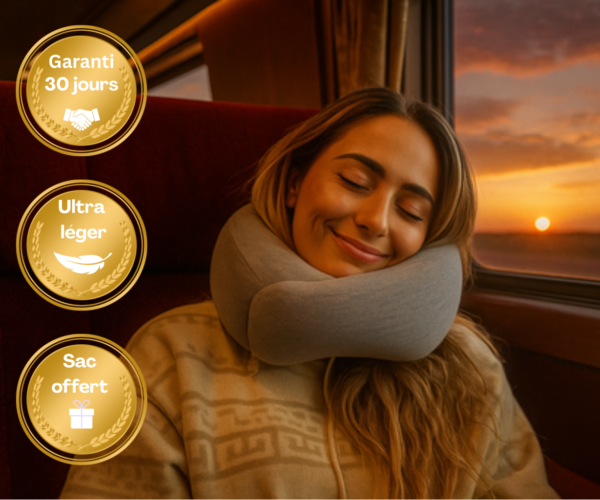 Oreiller de Voyage Ergonomique – Confort Absolu ⚪