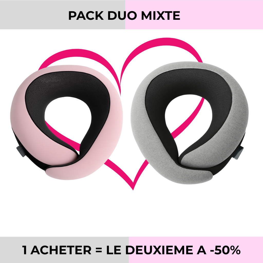 Oreiller de voyage ergonomique – Douceur & détente 🌸