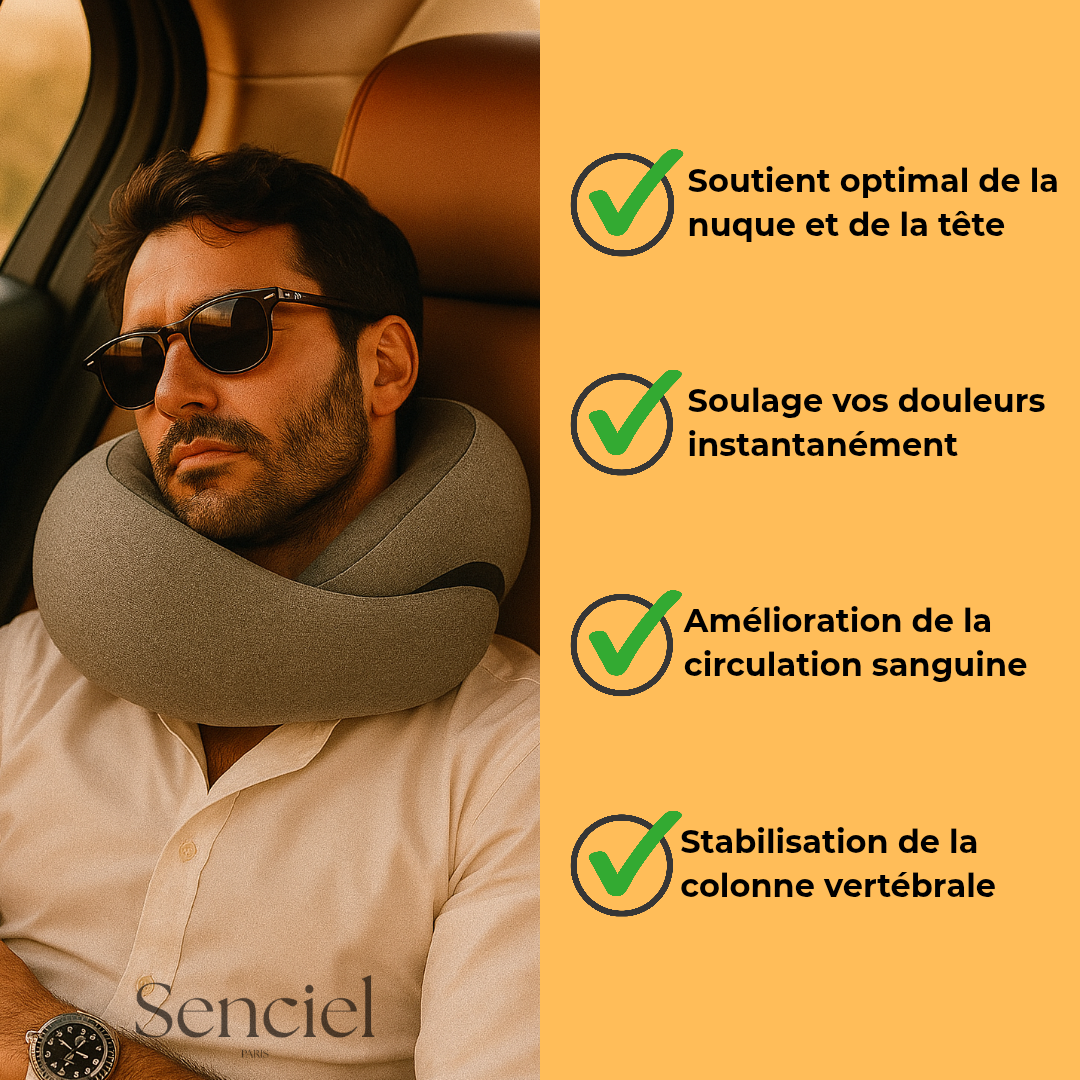 Oreiller de Voyage Ergonomique – Confort Absolu ⚪