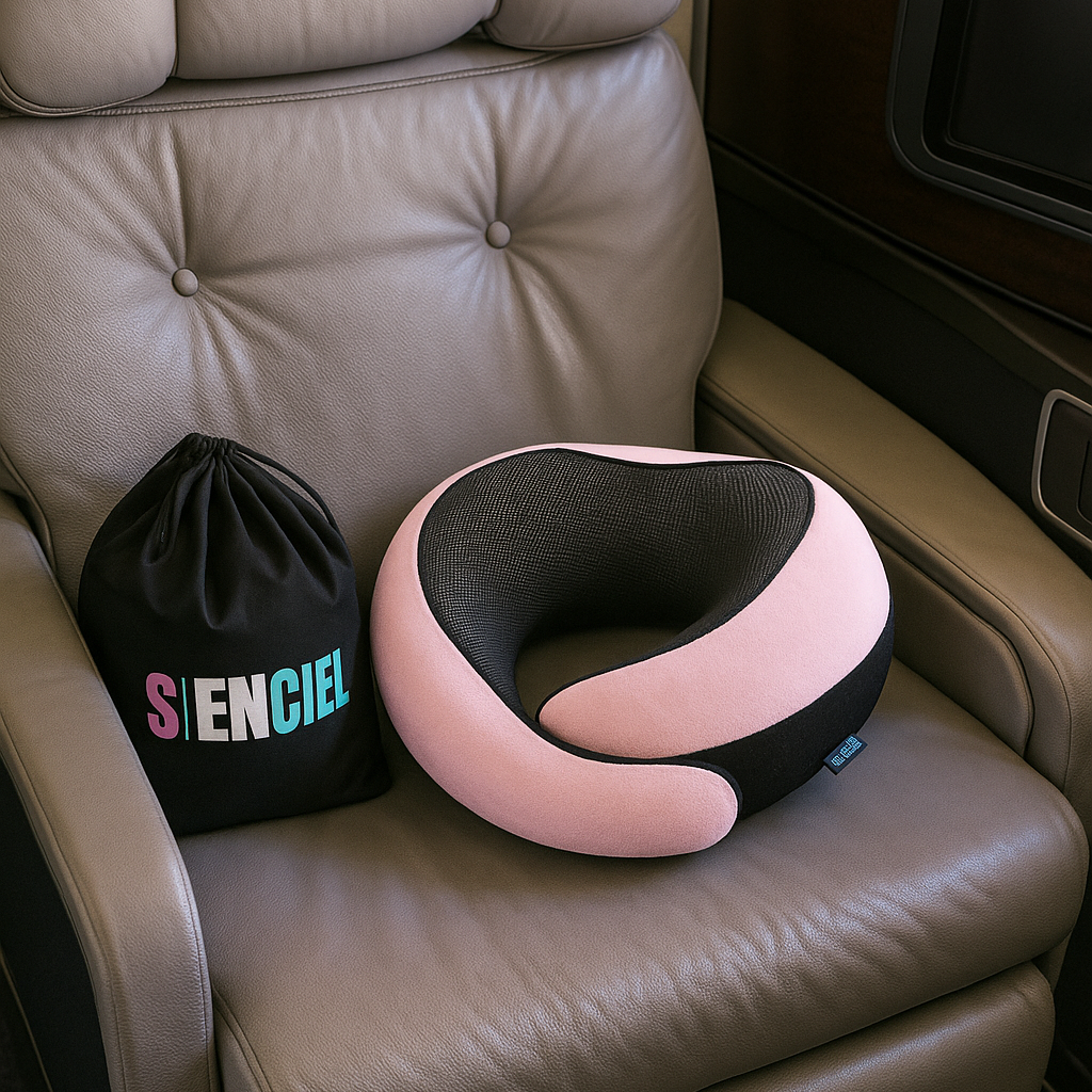 Oreiller de voyage ergonomique – Douceur & détente 🌸